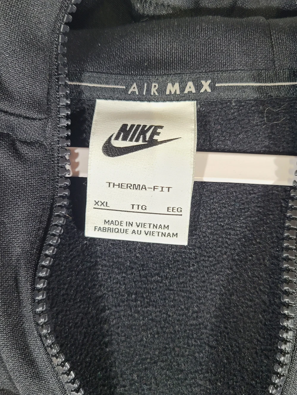 Nike Air Max Therma-FIT Hoodie Mens XXL Black Quarter Zip Pullover Sweatshirt